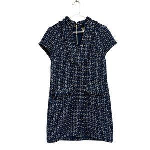 Sail to Sable Textured Navy and Gold Dress